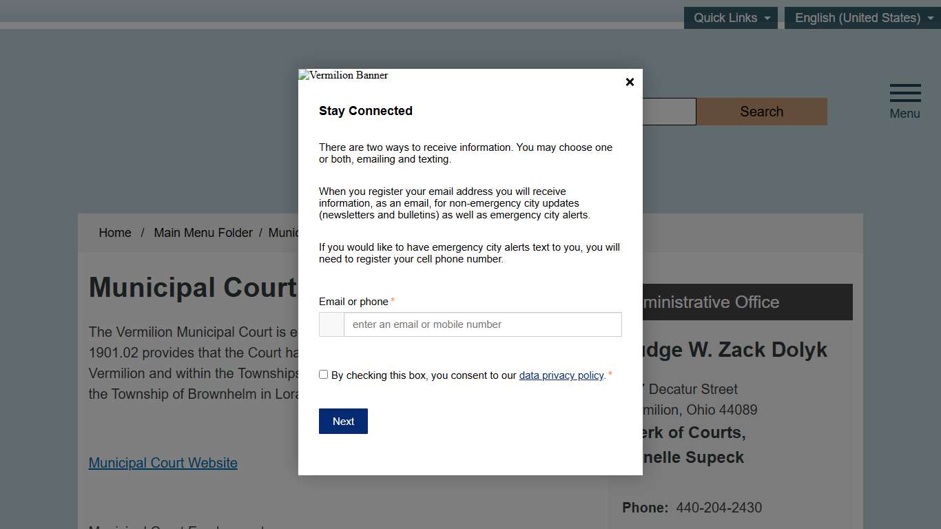 Municipal Court City of Vermilion