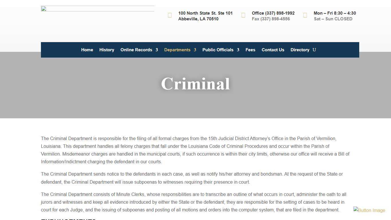 Criminal - Vermilion Clerk of Court